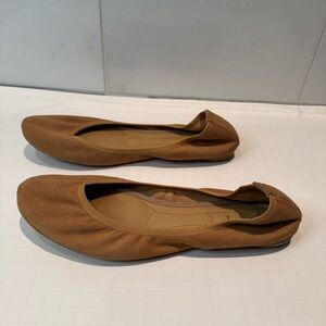 French Sole New York Suede Camel Ballet Flats 7.5